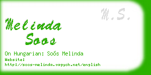 melinda soos business card