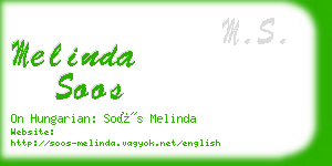 melinda soos business card